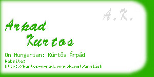 arpad kurtos business card